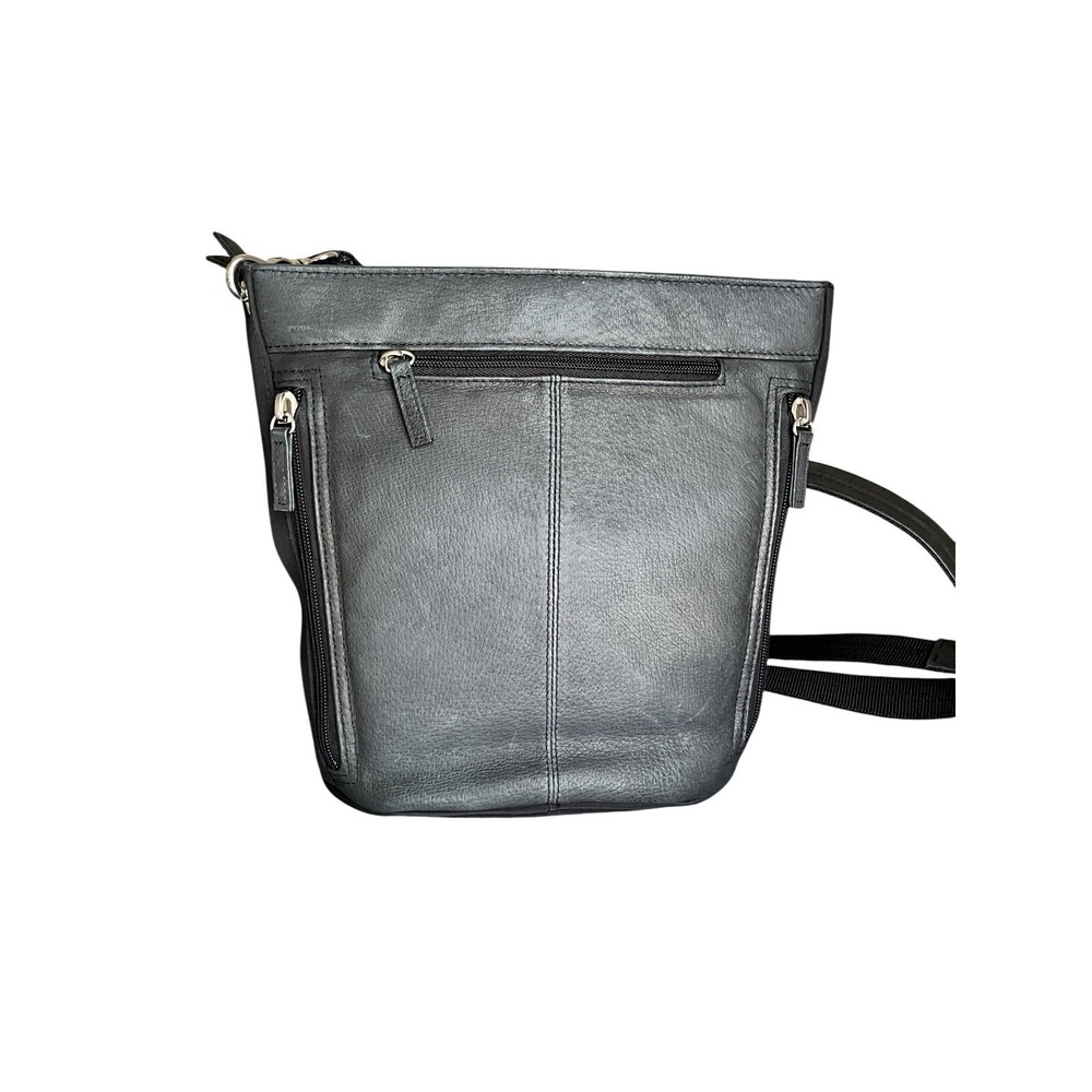 Bucket Tote Concealed Carry Purse Tumbled Leather GTM-19 Black - Picture 2 of 9